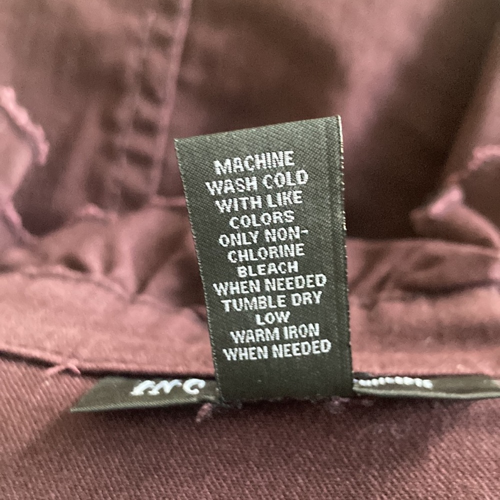 INC Denim Jacket Maroon Raisin color Size Petite - Picture 5 of 6